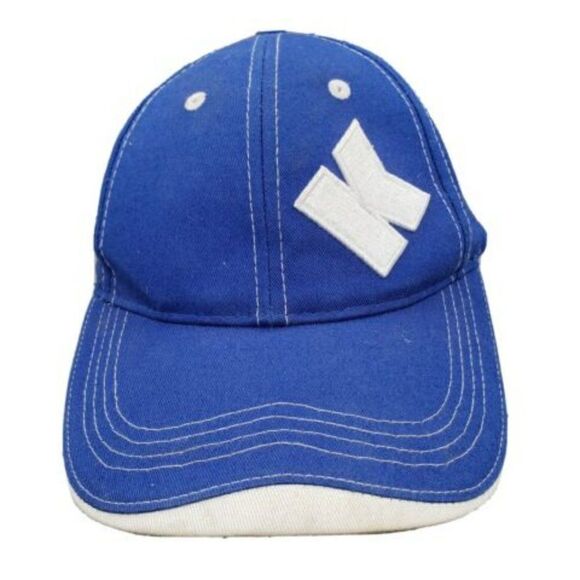 KOMATSU CONSTRUCTION MINING EQUIPMENT BASEBALL HAT CAP ADJUSTABLE blue white - Picture 1 of 7